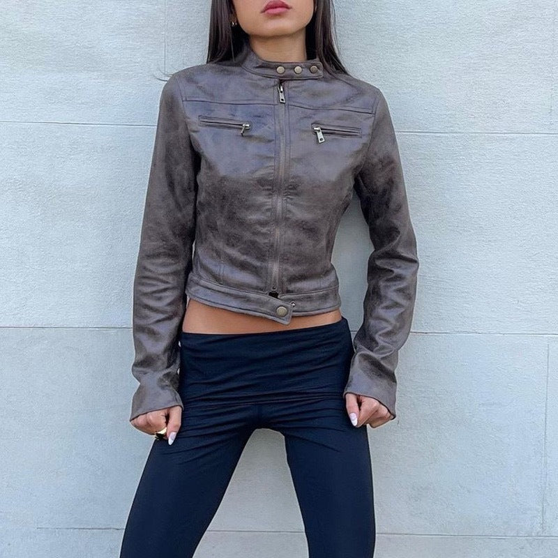 ASH LEATHER CEKET