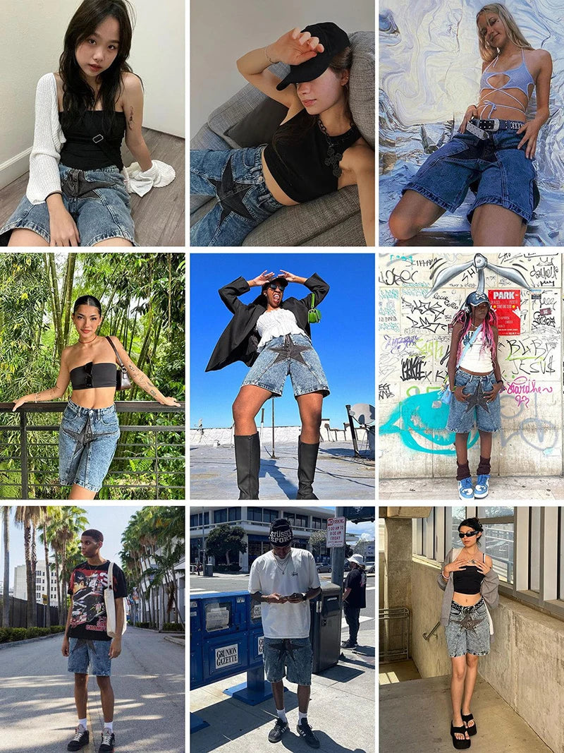 MIDNIGHT STAR DENIM SHORTS