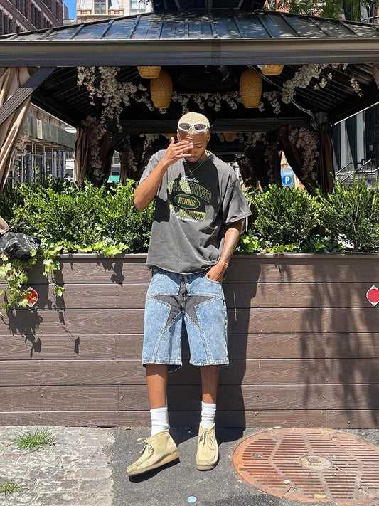 MIDNIGHT STAR DENIM SHORTS